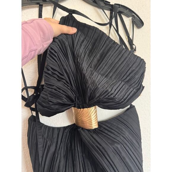 Cult Gaia Mitra Sleeveless Halter Gown in Black Small - Picture 11 of 11